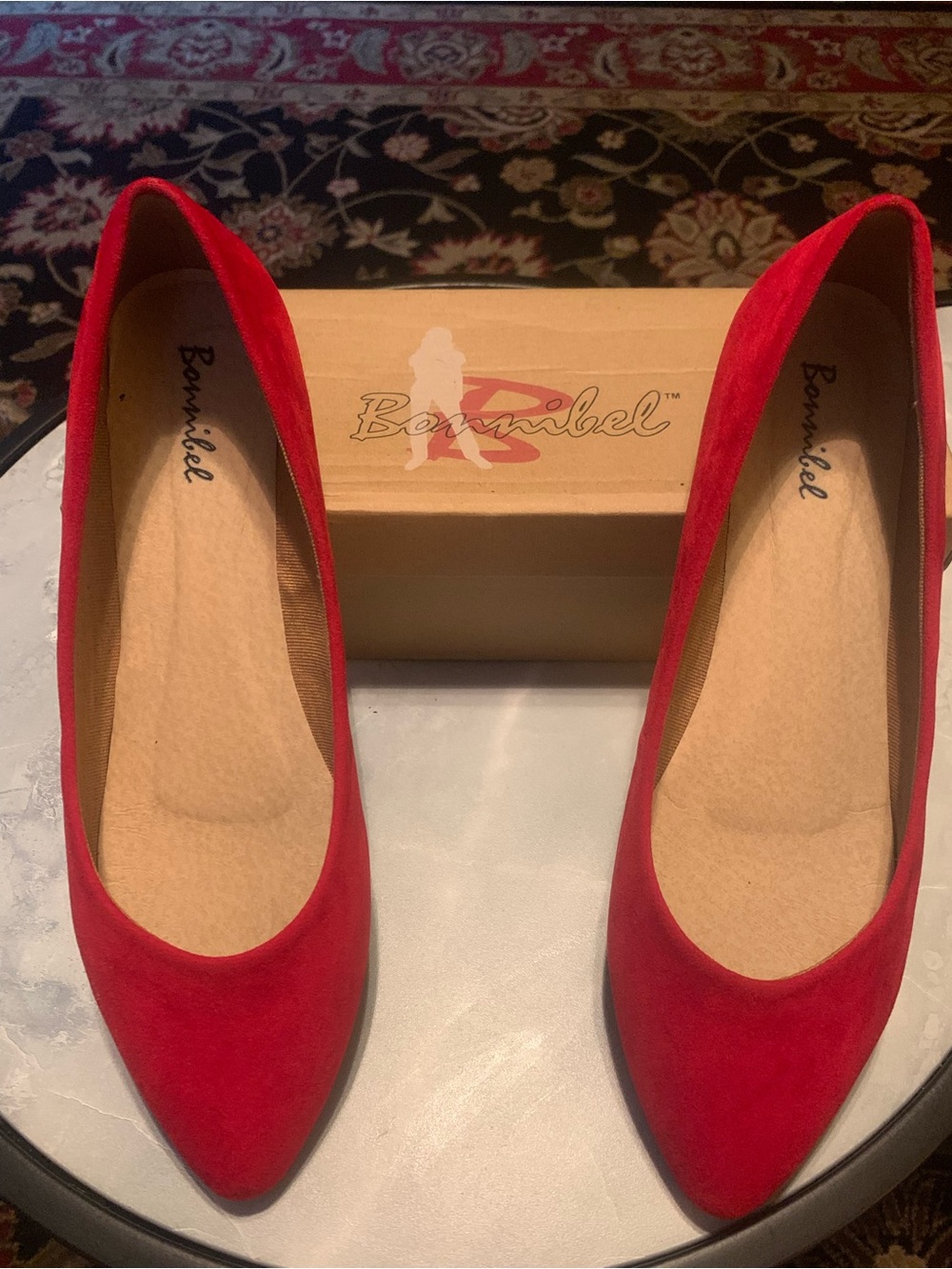 Bonnibel Red Pointed Toe Women's Flats
